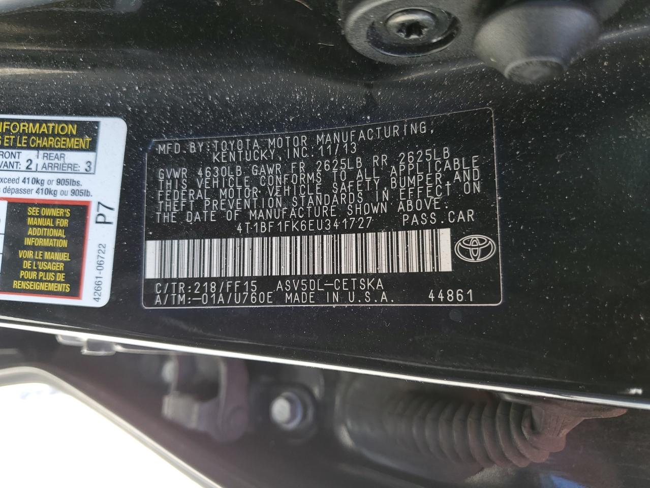 4T1BF1FK6EU341727 2014 Toyota Camry L