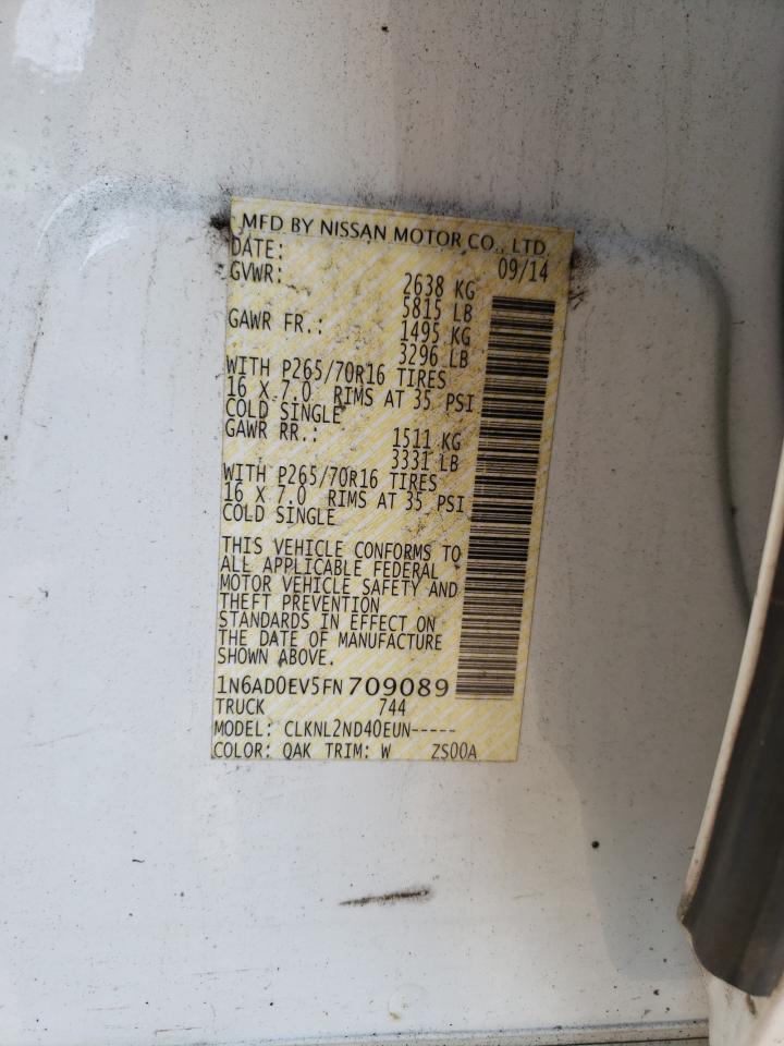 2015 Nissan Frontier S vin: 1N6AD0EV5FN709089