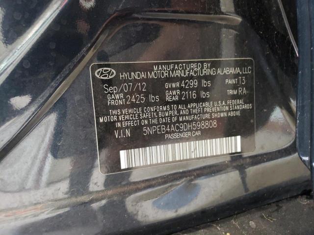 2013 Hyundai Sonata Gls VIN: 5NPEB4AC9DH598808 Lot: 57834034