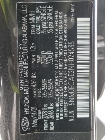 2022 Hyundai Tucson Limited VIN: 5NMJECAE2NH024535 Lot: 59776234