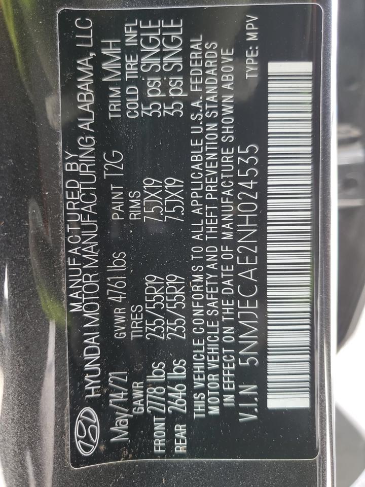 5NMJECAE2NH024535 2022 Hyundai Tucson Limited