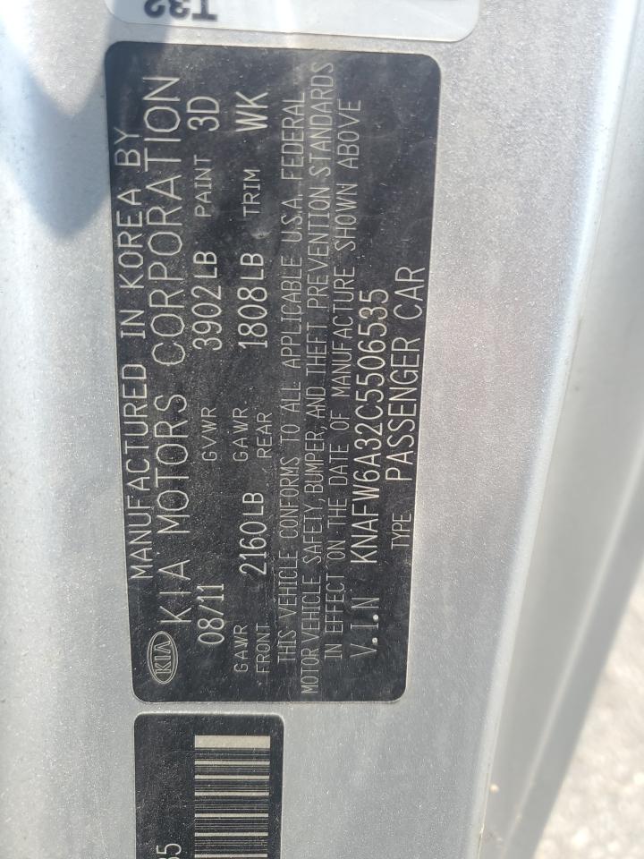 KNAFW6A32C5506535 2012 Kia Forte Sx