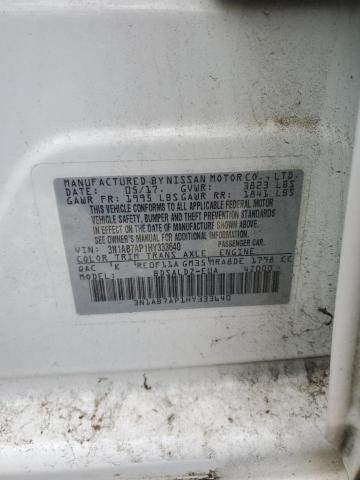 2017 Nissan Sentra S VIN: 3N1AB7AP1HY333640 Lot: 57780324