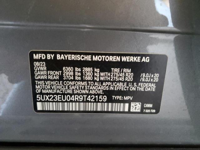 2024 BMW X5 xDrive40I VIN: 5UX23EU04R9T42159 Lot: 59715134