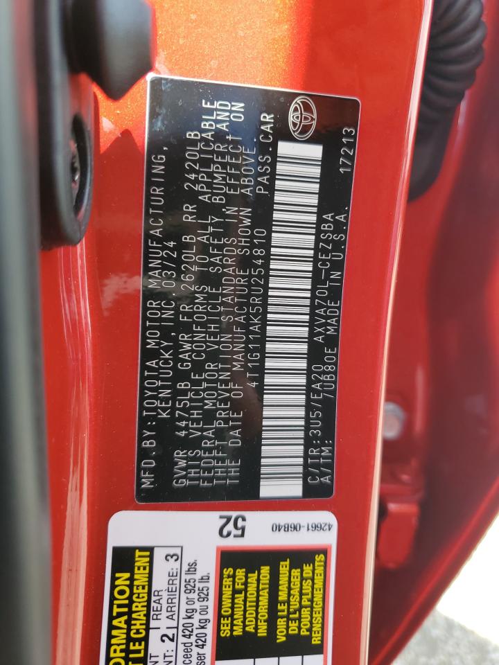 4T1G11AK5RU254810 TOYOTA CAMRY 2024