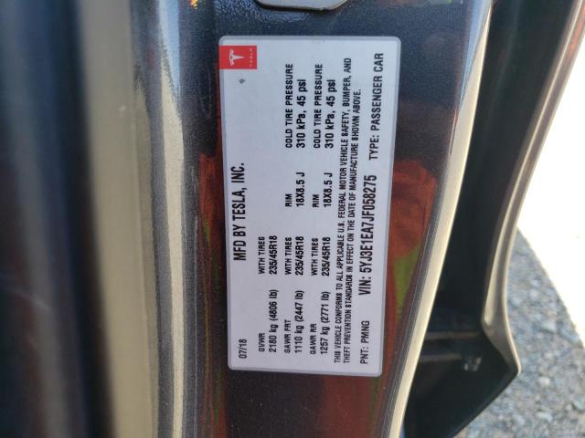2018 Tesla Model 3 VIN: 5YJ3E1EA7JF058275 Lot: 58554564
