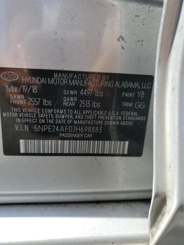 5NPE24AF0JH698883 2018 Hyundai Sonata Se