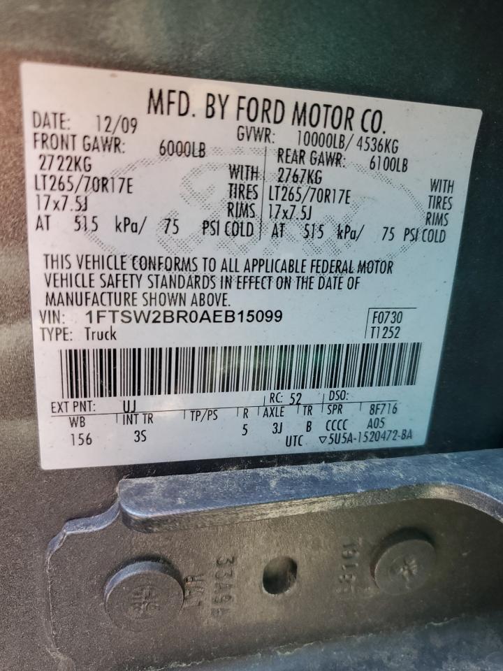 1FTSW2BR0AEB15099 2010 Ford F250 Super Duty