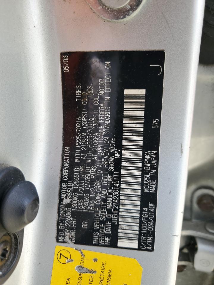 JTEHF21A230145111 2003 Toyota Highlander Limited