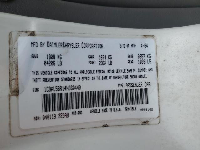 2004 Chrysler Sebring Lxi VIN: 1C3AL56R14N360440 Lot: 56712604