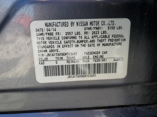 2014 Infiniti Q50 Hybrid Premium VIN: JN1AV7AR9EM703451 Lot: 56731904