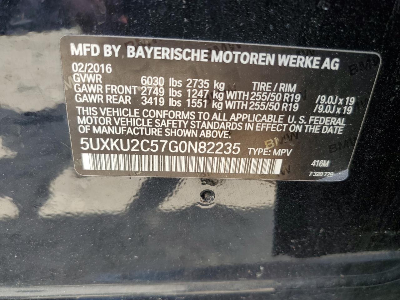 5UXKU2C57G0N82235 2016 BMW X6 xDrive35I