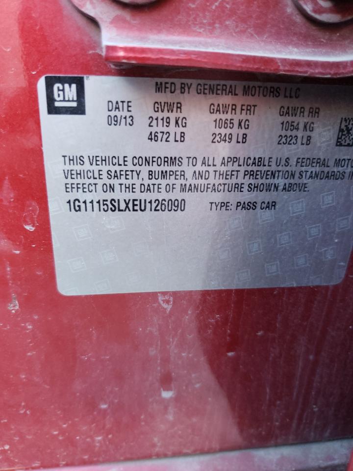 1G1115SLXEU126090 2014 Chevrolet Impala Lt