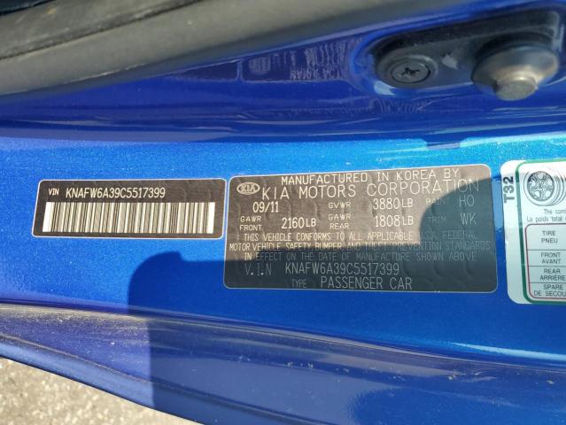 2012 Kia Forte Sx VIN: KNAFW6A39C5517399 Lot: 59622184