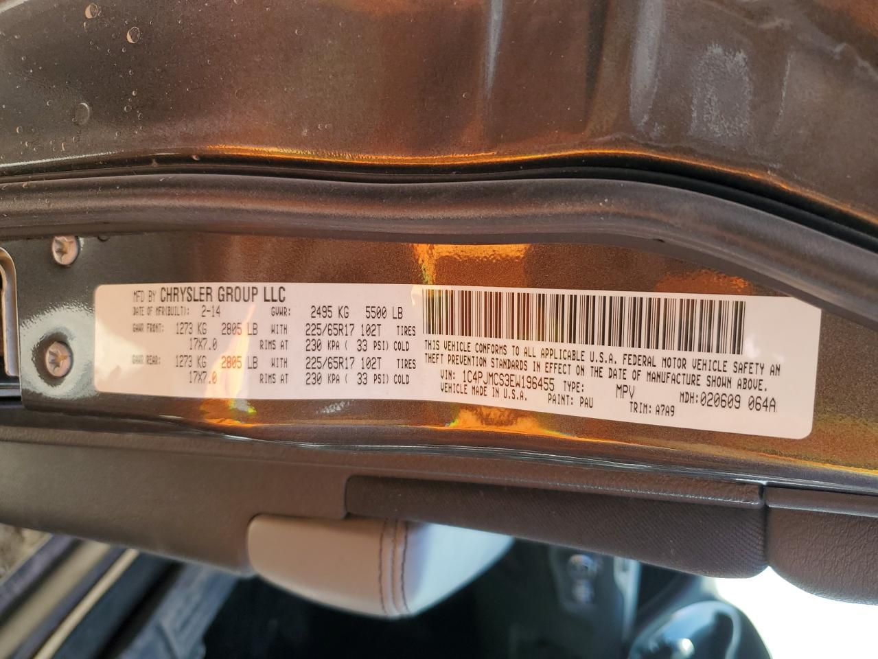 1C4PJMCS3EW196455 2014 Jeep Cherokee Latitude