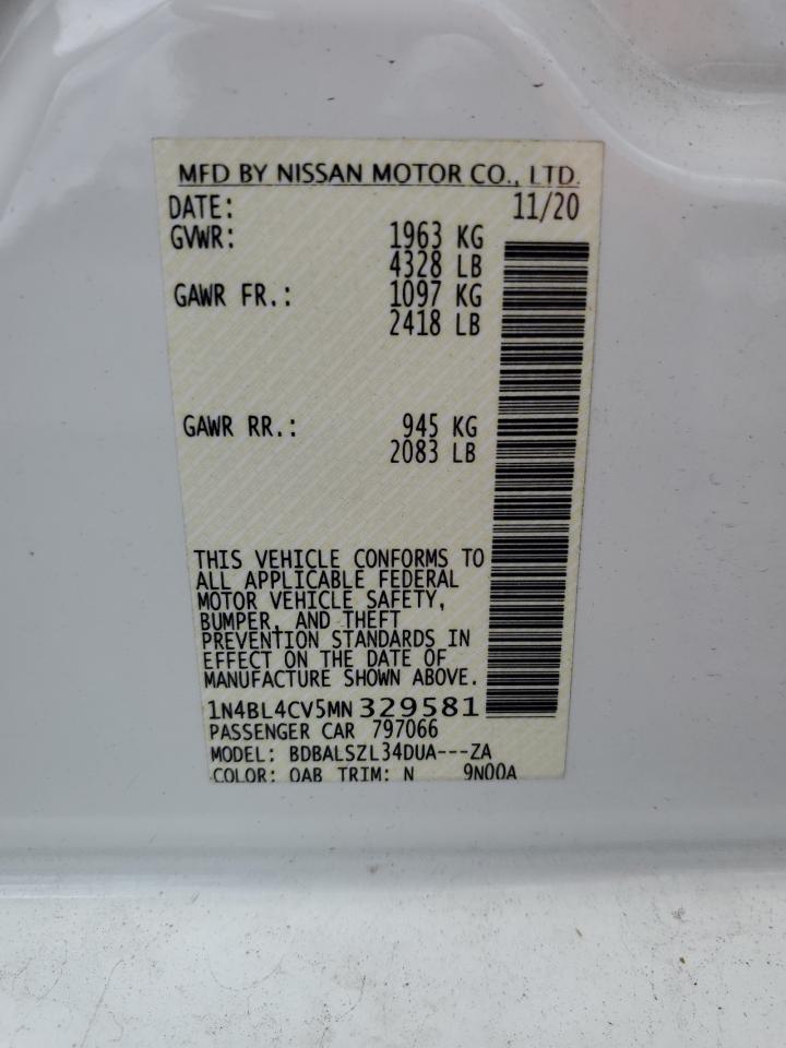 1N4BL4CV5MN329581 NISSAN ALTIMA 2021