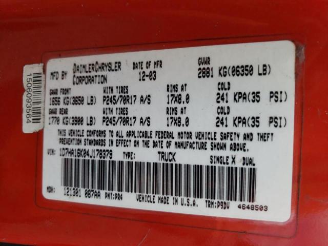 2004 Dodge Ram 1500 St VIN: 1D7HA16K04J178379 Lot: 60354184