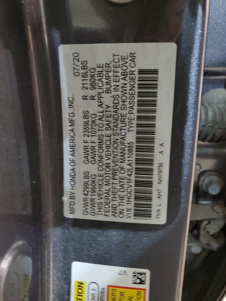 1HGCV1F42LA110885 HONDA ACCORD 2020