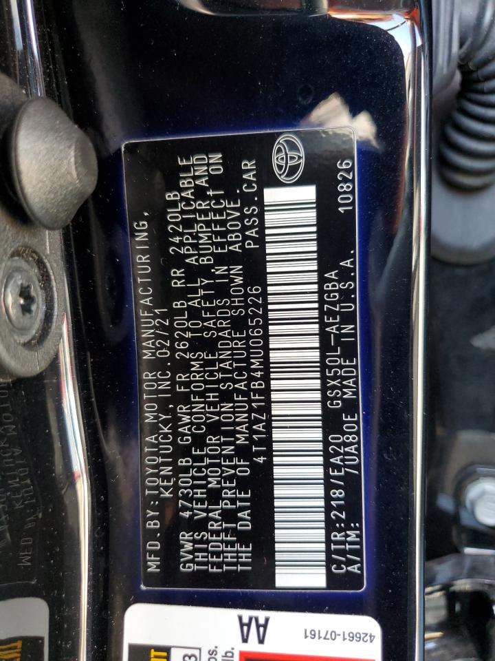 4T1AZ1FB4MU065226 TOYOTA AVALON 2021