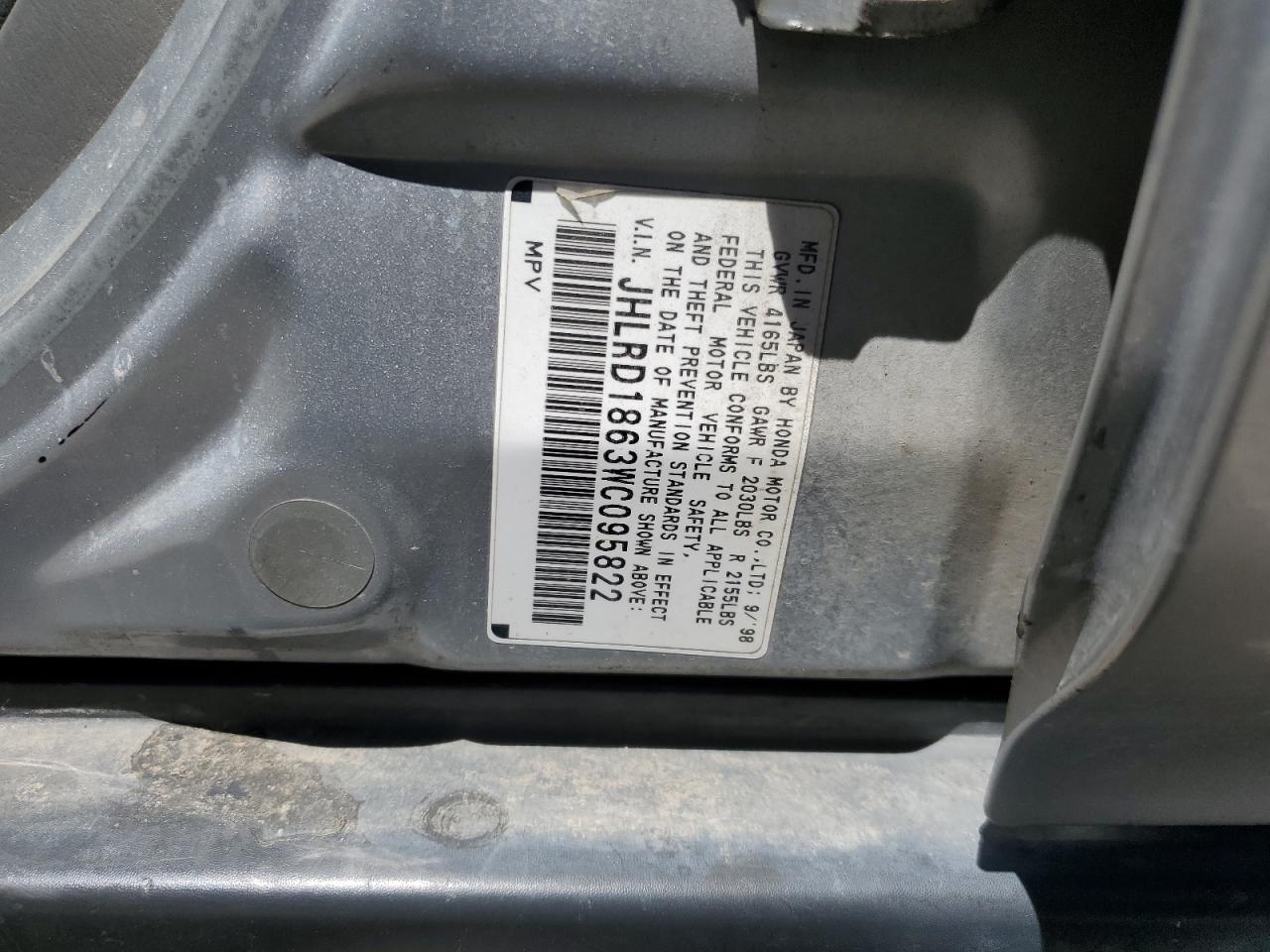 JHLRD1863WC095822 1998 Honda Cr-V Ex