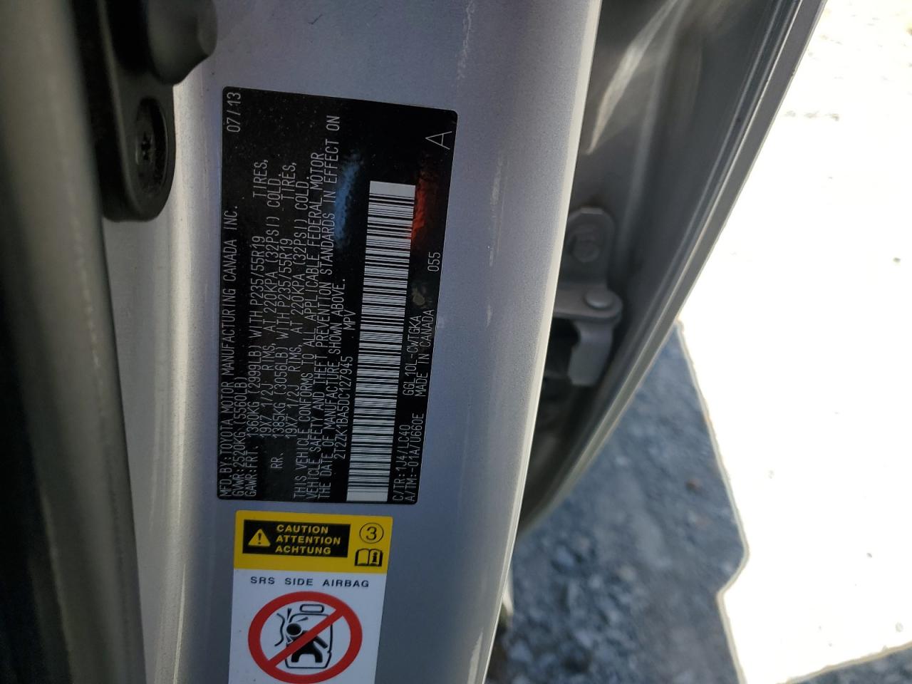 2T2ZK1BA5DC127945 2013 Lexus Rx 350