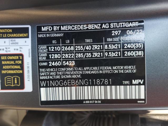 2022 Mercedes-Benz Glc 43 4Matic Amg VIN: W1N0G6EB6NG118781 Lot: 59226674