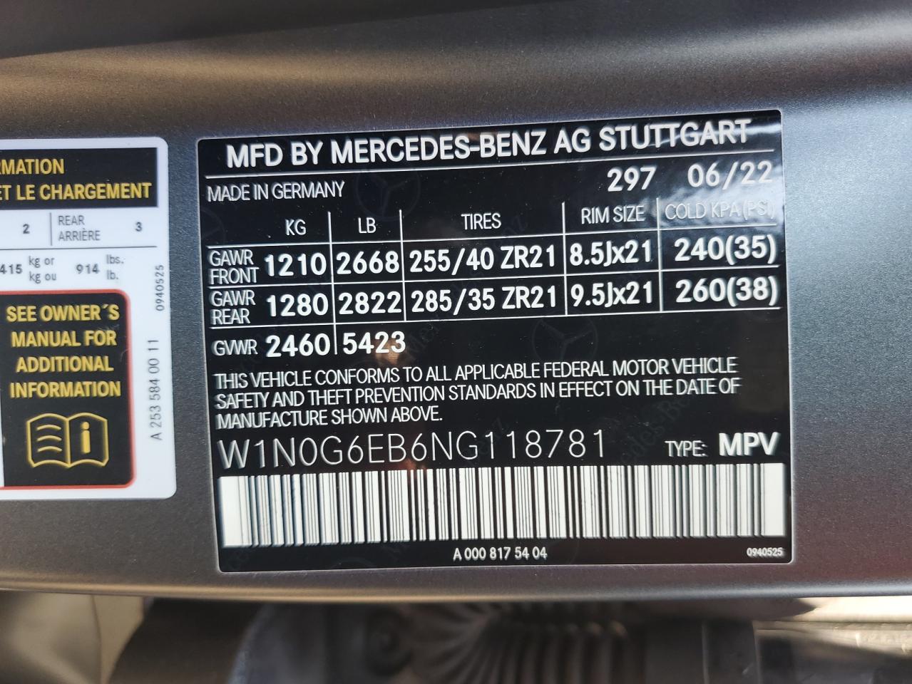 W1N0G6EB6NG118781 2022 Mercedes-Benz Glc 43 4Matic Amg