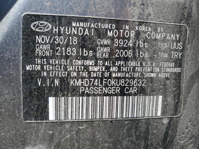 2019 Hyundai Elantra Se VIN: KMHD74LF0KU829632 Lot: 56835184