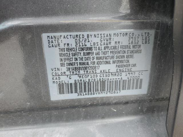 2021 Nissan Sentra S VIN: 3N1AB8BVXMY290817 Lot: 61058794