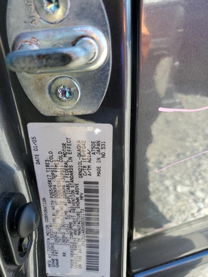 JTEZU14RX58031173 2005 Toyota 4Runner Sr5