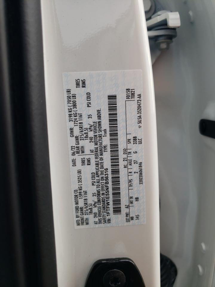 1FTFW1E55NFB56316 FORD F-150 2022