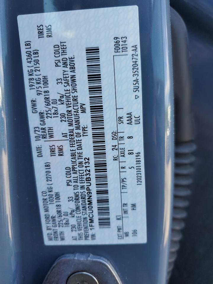 1FMCU0MN9PUB32132 FORD ESCAPE ST 2023