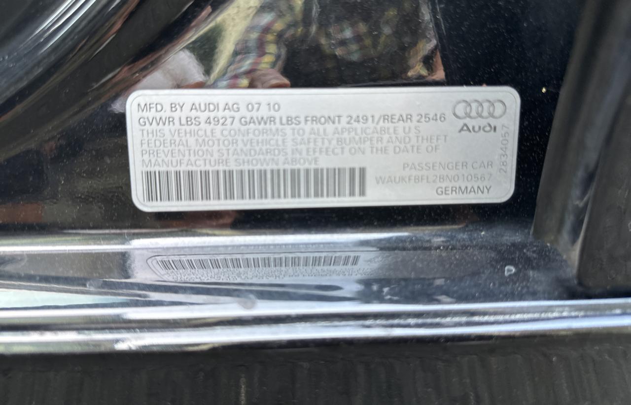 WAUKFBFL2BN010567 2011 Audi A4 Prestige