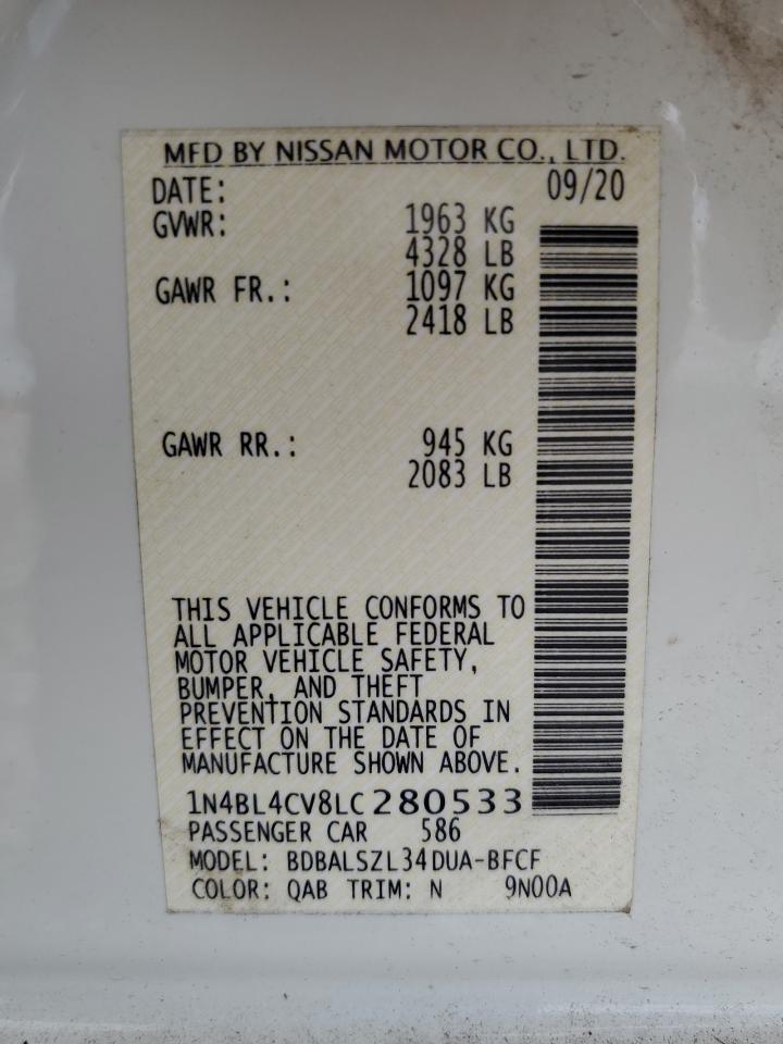 1N4BL4CV8LC280533 NISSAN ALTIMA 2020