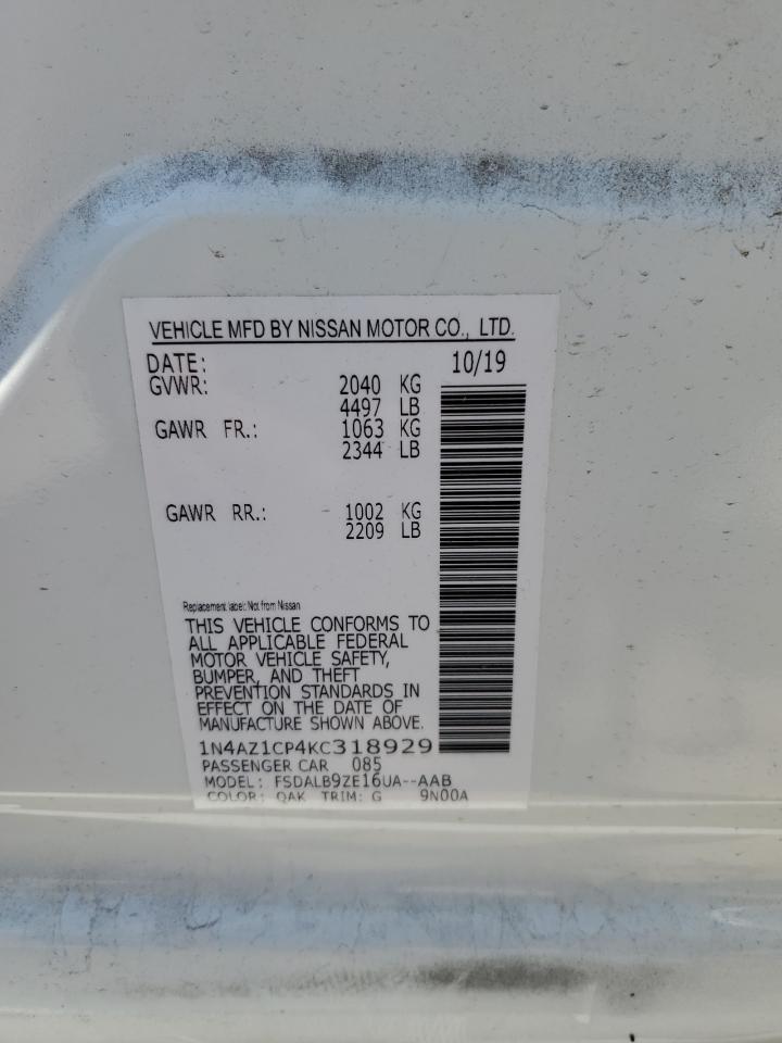 1N4AZ1CP4KC318929 2019 Nissan Leaf S