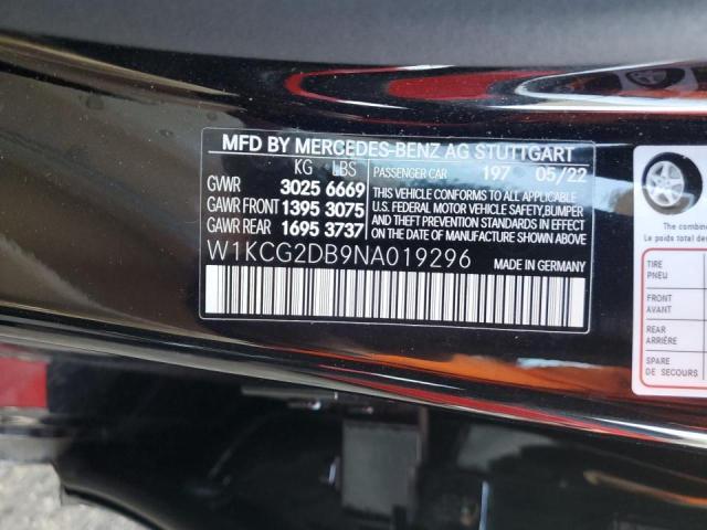 2022 Mercedes-Benz Eqs Sedan 450+ VIN: W1KCG2DB9NA019296 Lot: 52124734