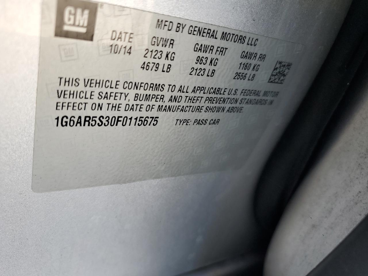 1G6AR5S30F0115675 2015 Cadillac Cts Luxury Collection