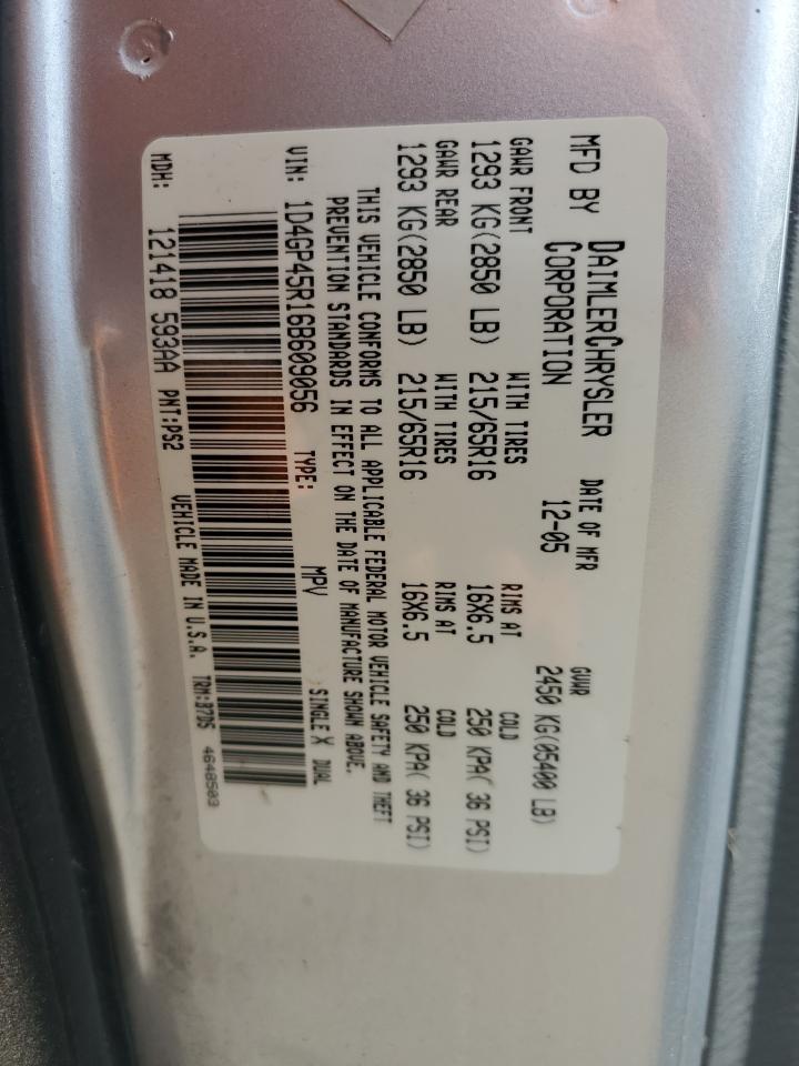 1D4GP45R16B609056 2006 Dodge Caravan Sxt