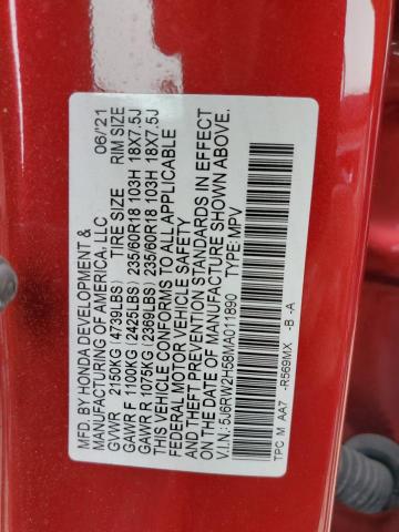 2021 Honda Cr-V Ex VIN: 5J6RW2H58MA011890 Lot: 57623834