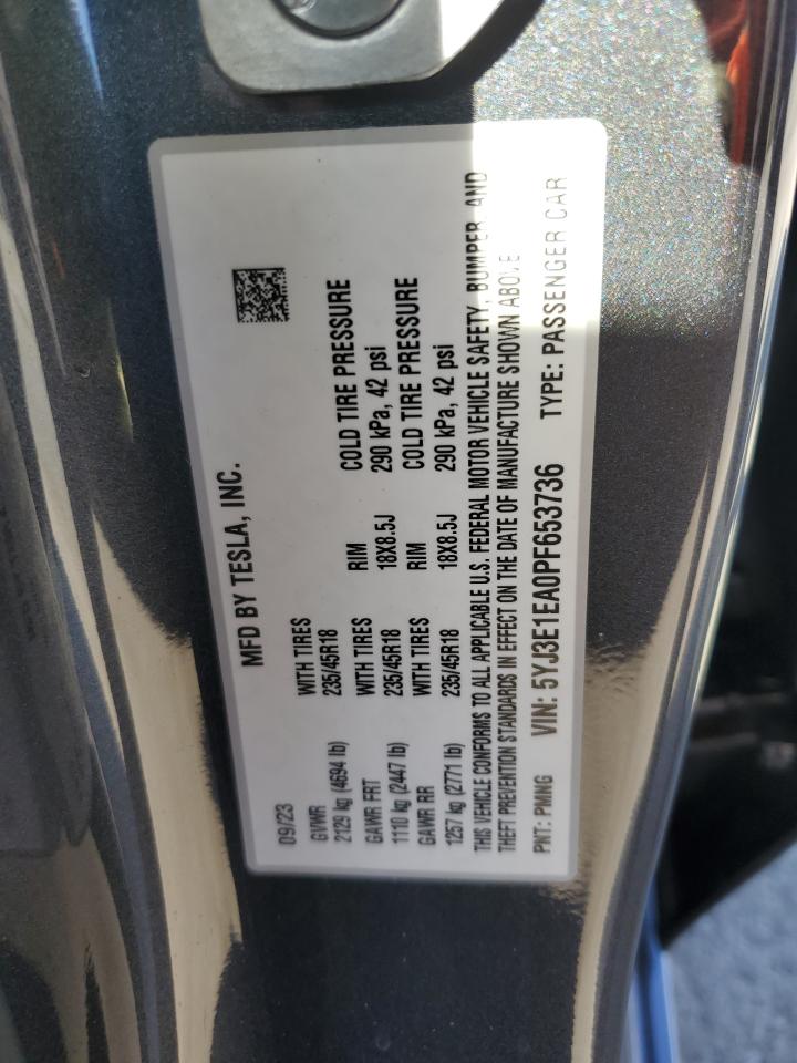 5YJ3E1EA0PF653736 2023 Tesla Model 3