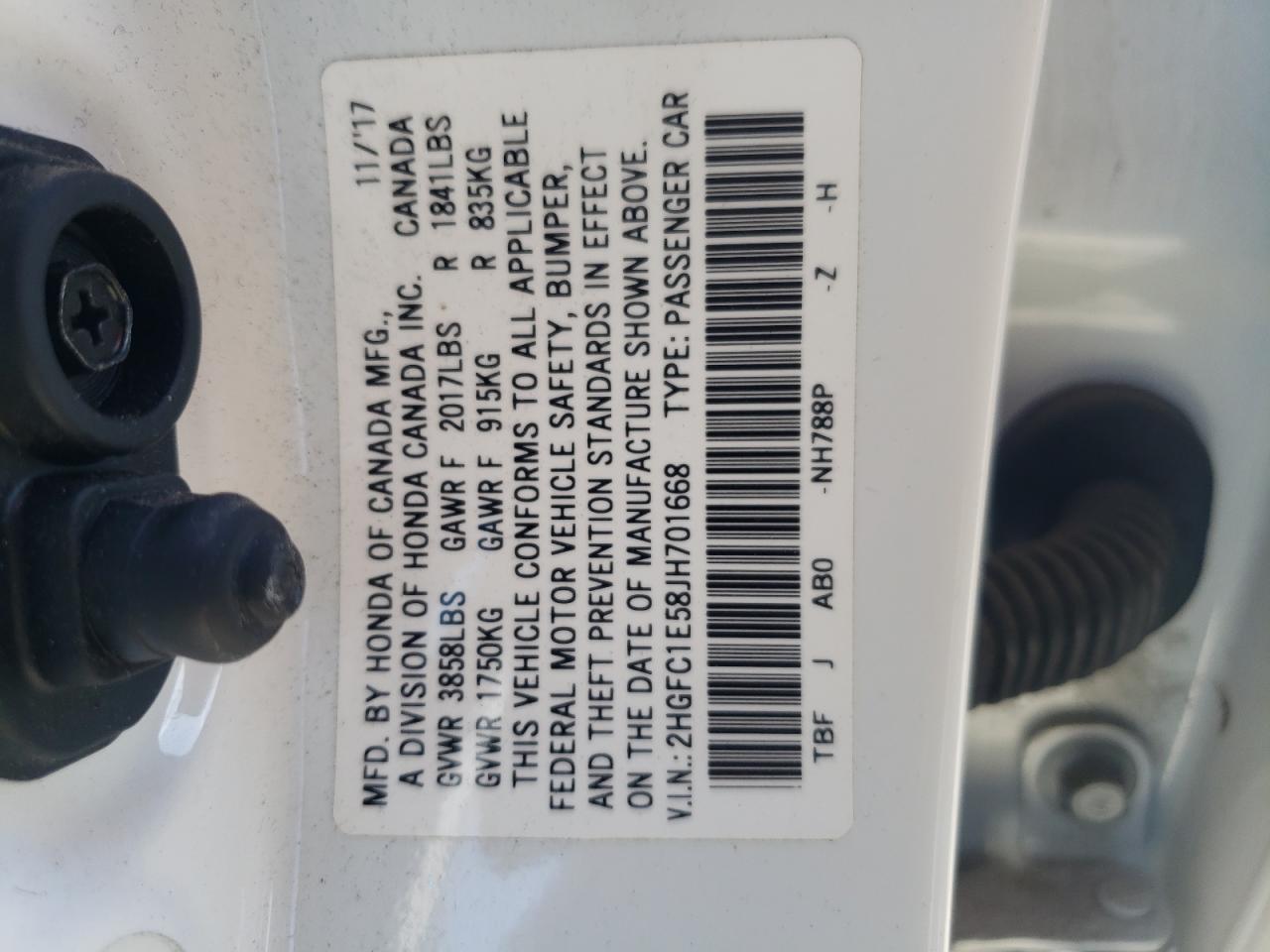 2HGFC1E58JH701668 HONDA CIVIC 2018