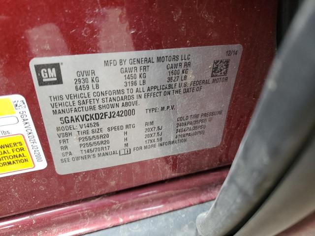 2015 BUICK ENCLAVE - 5GAKVCKD2FJ242000