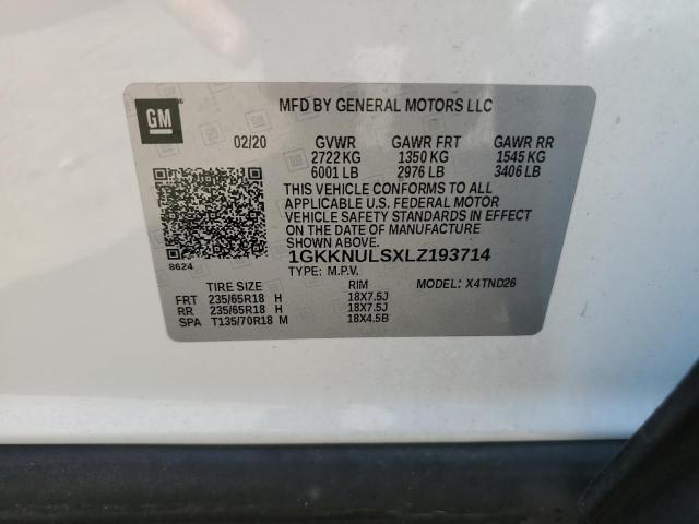 2020 GMC Acadia Slt VIN: 1GKKNULSXLZ193714 Lot: 56922954