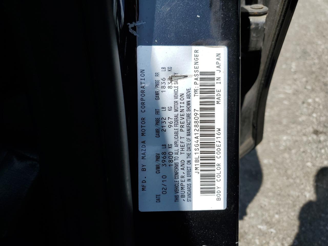 JM1BL1SG4A1288097 2010 Mazda 3 I