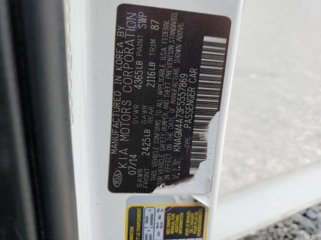 2015 Kia Optima Lx VIN: KNAGM4A73F5557869 Lot: 58512104