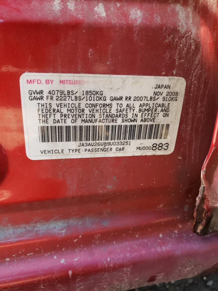 JA3AU26U89U033251 2009 Mitsubishi Lancer Es/Es Sport