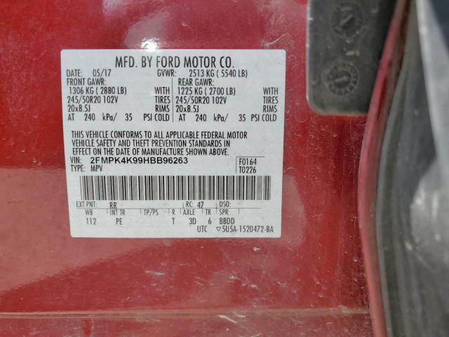 2017 Ford Edge Titanium VIN: 2FMPK4K99HBB96263 Lot: 56368784