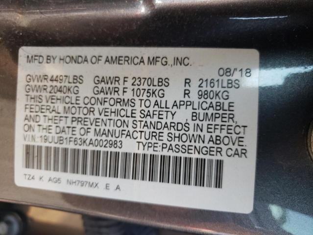 2019 Acura Tlx Technology VIN: 19UUB1F63KA002983 Lot: 59731504