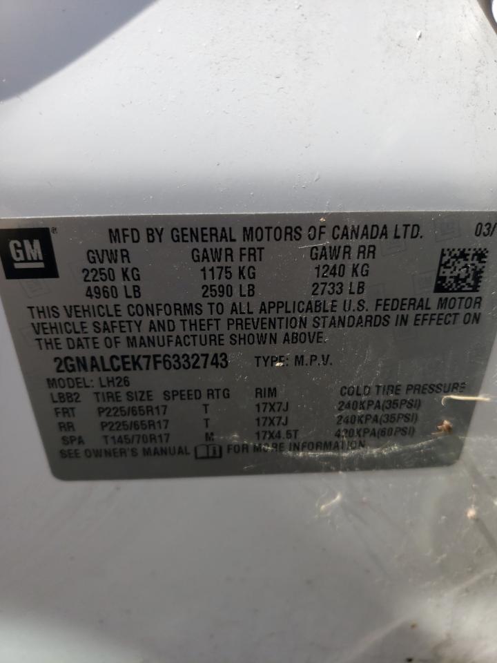 2GNALCEK7F6332743 2015 Chevrolet Equinox Lt