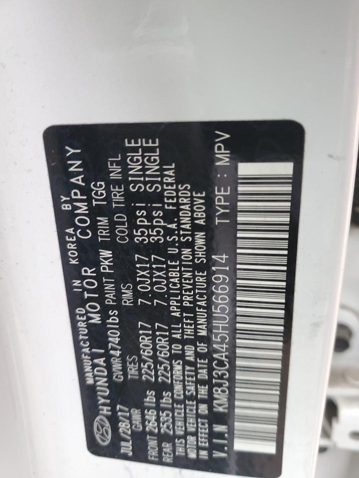 KM8J3CA45HU566914 2017 Hyundai Tucson Limited